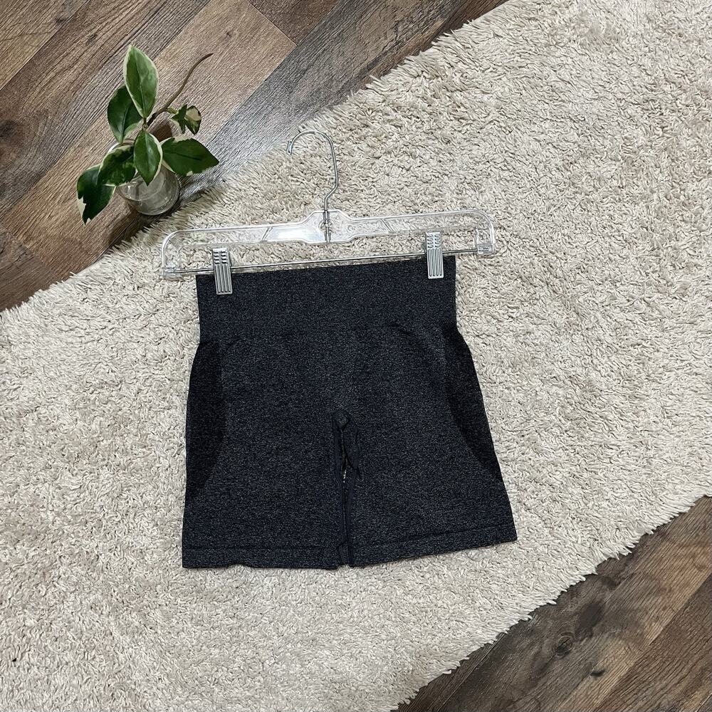NVGTN Size XS Charcoal Black Speckled Booty Lift Contour Seamless Biker Shorts